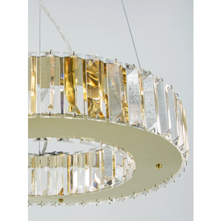 Lampa wisząca okrągła złota szklana 40cm 6350/4 - Lampy Elem